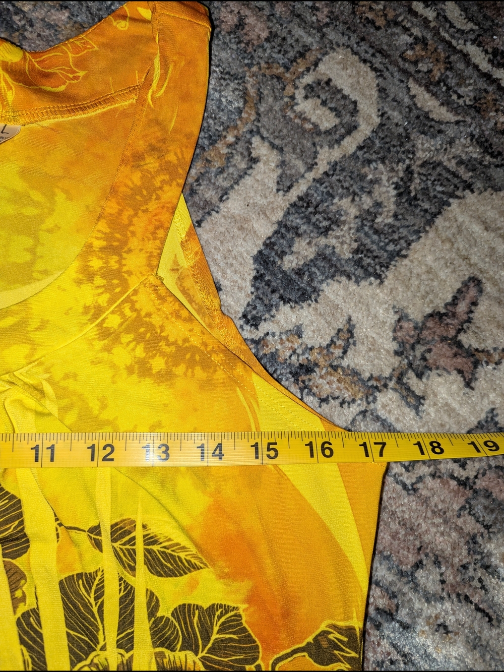 Vintage 90's Yellow Floral Grunge Tank Top - Picture 4 of 4